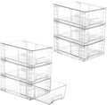 Vtopmart 6 Pack Stackable Storage Drawers,Clear Acrylic Drawer Organizers with Handles, Easily Assemble Containers for Fridge, Bathroom,Kitchen Undersink,Cabinet,Pantry Organization and Storage by Vtopmart