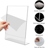 8.5x11 Acrylic Sign Stand Holders, Clear Plastic Table Paper Display Stands - Image 4