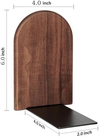 Book Ends,4 Pack Medium Bookends Wood Book Ends Universal Economy Bookend (4, Medium) - Image 3