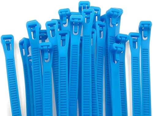250 Pack 12 Inch Heavy Duty Reusable Zip Ties Blue ?UV Resistant, 55 LBS Tensile Strength, Weatherproof Cable Ties for Outdoor, Industrial, and Harsh Environments by Aroono