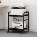 2 Tier Large Printer Stand, 20 x 20 Inches Printer Table with Storage Shelf, Rolling Printer Cart with Wheels for Home Office, Scanner Fax (Black) by Vokumba