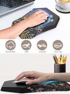 3-in-1 Ergonomic Keyboard Stand with Wrist Rest & Mouse Pad Set, Flower - Image 5