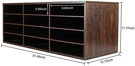 PAG-Mass Mail Sorter Organizer, Wood Countertop Literature Organizer, Student Mailbox for Classroom, Desktop Bill Paper Organizer for Office Home School, 12 Compartments, Brown - Image 5