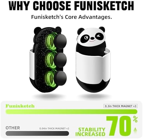 Cute Panda Magnetic Pen Holder, Strong Magnet for Glass Whiteboard, Refrigerator & Locker - 4 Pack Marker Organizer, Dry Erase Marker Holder for School, Home & Office (Black/White) - Image 4