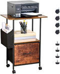 Purple Llama Printer Stand with Storage, 22" L×15" W×30" H, Rustic Brown by Purple+Llama