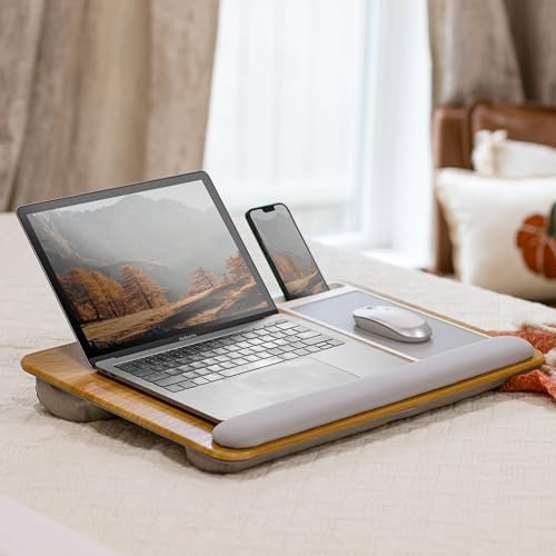 LAPGEAR Home Office Pro Lap Desk – Oak Woodgrain, Fits 15.6” Laptops - Image 6