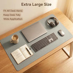 Large Desk Mat 20" x 40", PU Leather Desk Pad Protector, Non-Slip Large Mouse Pad for Desk, Waterproof Computer Desk Mat, Office Desk Pad for Keyboard Mouse, Desk Writing Mat (Light Gray) - Image 4