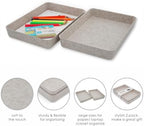 Welaxy 2pc Letter Size Felt File Folder Holder Oatmeal Document Paper Tray - Image 6