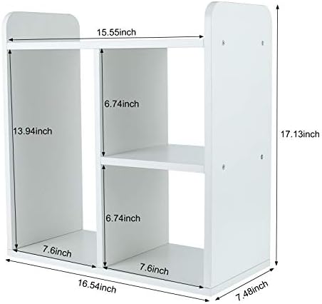 PAG-Mass Desktop Bookshelf Freestanding Wooden Countertop Bookcase Accessories Organizer Display Rack Dorm Desk Storage Shelf - Image 3