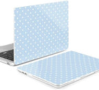MEEgoodo for M5/M4/M3/M2 MacBook Air 15 inch Case 2026 2025 2024 2023, Case Fit Model (A3448/A3241/A3114/A2941) for MacBook Air 15.3 inch, Blue & White Polka Dots - Image 3