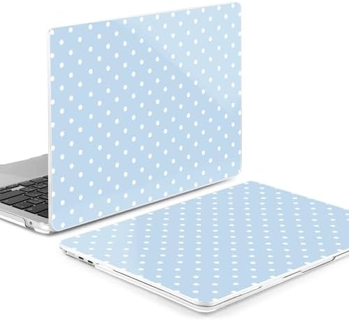 MEEgoodo for M5/M4/M3/M2 MacBook Air 15 inch Case 2026 2025 2024 2023, Case Fit Model (A3448/A3241/A3114/A2941) for MacBook Air 15.3 inch, Blue & White Polka Dots - Image 3