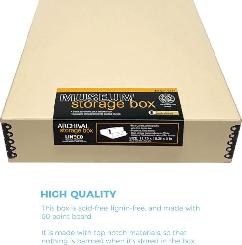 Lineco Drop Front Archival Storage Box, 11.75x15.25x3 in, Tan, 2 Pack - Image 5