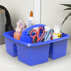 Storex Classroom Craft Caddy, 3 Compartment Plastic Organizer with Carry Handle, Assorted Colors, 9.25 x 5.25 x 9.25 Inch, Case of Six 5-Packs (00941U06C) - Image 3
