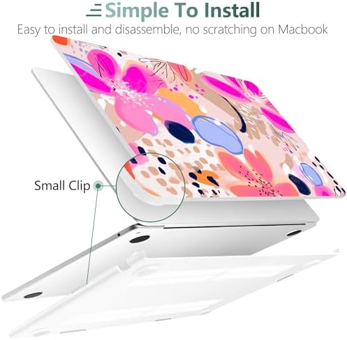 DONGKE for MacBook Air 13 Inch Case M5 2026 M4 2025 M3 M2 2024-2022 A3449 A3240 A3113 A2681, Plastic Hard Shell & Keyboard Cover & Screen Film for MacBook Air 13.6 Inch Case - Floral Artistic - Image 6
