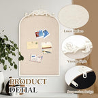 Wonderjune Linen Display Pinboard, Arch, 19" X 31", White - Image 4