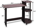 Furinno Compact Desk, 28.5" Wide Gaming Desk with Shelves, Computer Desk with Book Shelf, Office Desk for Home Office, Study Room, Dorm, Bedroom, Espresso - Image 4