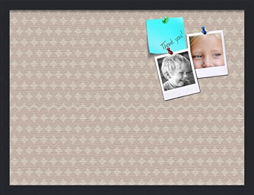 PinPix 24x18 inch Cork Bulletin Board. This Decorative Framed Pin Board Comes with Diamond Pattern in Light Pink and Cream Design and Satin Black. Ideal for Home, Office Decor or School (PinPix-294) by PinPixBulletinBoards