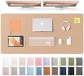 YSAGi Leather Desk Pad Protector, Office Desk Mat, Large Mouse Pad, Non-Slip PU Leather Desk Blotter, Laptop Desk Pad, Waterproof Desk Writing Pad for Office and Home (Latte,55" x 24") by YSAGi