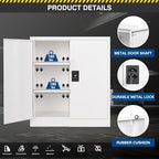 Fesbos Metal Storage Cabinet-36” Tall Steel File Cabinets with Lockable Doors and Adjustable Shelves-White Steel Storage Cabinet for Home Office, School, Garag - Image 6