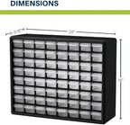 Akro-Mils 64-Drawer Plastic Drawer Storage Cabinet for Garage Organization, Bead Organizer, Building Bricks Storage, Teacher Toolbox, Makeup Organizer, 20-Inch W x 6-Inch D x 16-Inch H, 10164 Yellow - Image 3
