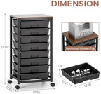 SYKIARIOL Rolling Storage Cart with Drawers, 8 Drawers Utility Cart,Black - Image 3