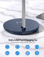 Miroddi Headphone Stand with Wireless Charger, Independent USB Charging Port, 5 in 1 Charging Station Headset Holder Rack for iWatch, iPhone, Samsung and Desk All Headphones, Dark Blue - Image 5