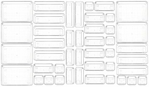 Yieach 44 Pcs Clear Acrylic Drawer Organizer Trays,1.6 in Shallow In Drawer Organizers for Bathroom,Office Desk and Vanity Organizers,Plastic Trays for Organizing for Jewelry,Cosmetic,Utensil,Junks by Yieach