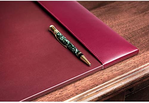 DACASSO Bonded Leather Desk Pad with Side Rails - Luxury Leather Desk Blotter for Writing - Padded Executive Desk Surface Protector - ( Burgundy, 30” x 18”) - Image 4