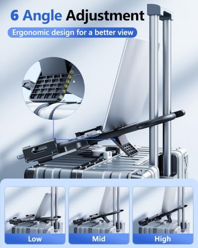 Ergonomic Adjustable Luggage Laptop Stand - 6 Angle Adjustment - Image 6