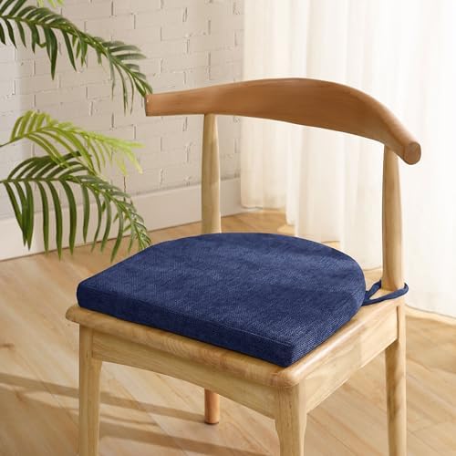Chair Cushions: Premium High-Density Memory Foam Seat Cushion for Office, Home, & Car - Ergonomic Design for Comfortable Sitting, Relieves Pain & Tailbone Pressure with Non-Slip Bottom, 4 Pack, Navy - Image 3