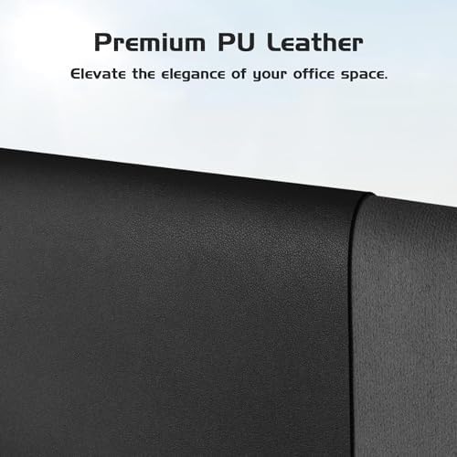 Aothia Leather Desk Pad Protector, Office Desk Mat, Large Mouse Pad, Laptop Desk Pad, Non-Slip PU Leather Desk Blotter, Waterproof Desk Writing Pad for Office and Home (Black, 47" x 24") - Image 2