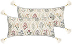 ISAENNE Designer Linen Throw Pillow Cover,Set of 2,28"x12"-Serenity B by Isaennehomedecoration