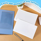 Epakh 100 Pcs Self Adhesive Pockets - Bin Labels for Storage Bins Adhesive Sticky Pockets Plastic Label Sleeves Work Job Ticket Order Holders with Top Open for Home Posting Signs Office (9 x 5.6 Inch) - Image 4