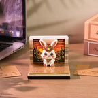 2027 3D Paper Carving Desk Calendar With LED Light (Rabbit Warrior) - Image 4