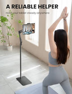 Tablet Floor Stand, Height & Angle Adjustable Metal Tablet Holder Stand - Image 4