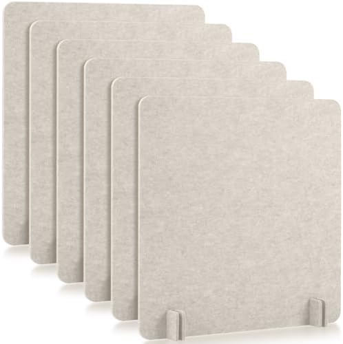 6 Pcs Acoustic Desk Divider Partition Privacy Panel 24 x 24",Light Camel by Kisston