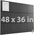 MaxGear Felt Bulletin Board 48" x 36", Dark Gray Felt Wall Tiles Wall Decor by MaxGear