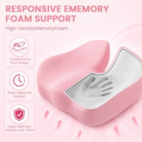 Seat Cushion, XL Large Memory Foam Cushion for /Office Chair/Car/Wheelchair - Image 2