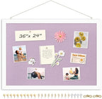 DOLLAR BOSS Double-Sided Bulletin Boards with Linen, 36"x24" Cork Board, Purple by DOLLARBOSS