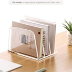 HeZone Desk File Organizer,3-Section Vertical File Folder Holder,Clear - Image 7