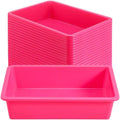 Sintuff 24 Pcs Classroom Paper Tray, Stackable Letter Size Bin, Pink by Sintuff