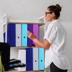 Pasimy 25 Pcs Space Cardboard Magazine File Holder Magazine Organizer Book Bin with Label Sticker Multicolor File Storage Box for Desk Shelves Document School Classroom Home Office Supplies - Image 6