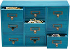 DKSLALALI Apothecary Cabinet Vintage, 9 Drawers Herb Storage Box Chinese Medicine Cabinet Index Card Catalog Desk Apothecary Shelf to Store Jewelry Medications Herbs (Blue) by Unknown