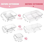 21 PCS Extendable Drawer Organizer Set Clear Stackable Vanity Storage Bins - Image 2