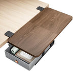 PEGZONE Desk Extender Tray, 24" x 12", with Storage Drawer, Medium, Walnut by Pegzone