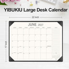 Desk Calendar 2026-2027 Large 22x17, July 2026 - December 2027, 18 Months Big Desk Pad Calendar with Desktop Mat for Home Office School Planning, Black - Image 4
