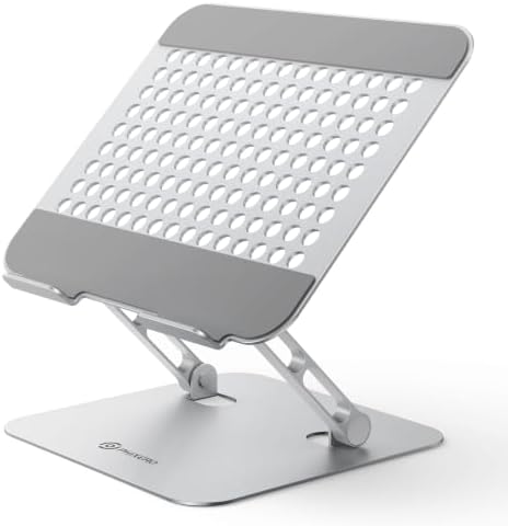 PHIXERO Height Adjustable Laptop Stand, Aluminum Laptop Riser Silver WS1 by PHIXERO