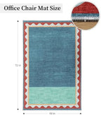 chakme Office Chair Mat for Hardwood Floor, 72"x48" (Blue Scalloped Border) - Image 2
