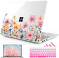 Mektron Case for 13.8" Microsoft Surface Laptop 8/7 (2026/2024) Surface Laptop 13.8 Inch Cover Fits Model 2036, Keyboard Cover +Screen Protector +Dust Plugs, Floral P165 by Mektron