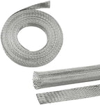 Tinned Copper Braid Cable Wire Shielding Sleeve Ground Straps Protection Flat Metal Mesh Flexible Expandable (9/16 in Wide(0.36 in Dia)-28ft) by BuyUneed